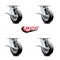 Service Caster 6 Inch Kingpinless Rubber on Aluminum Wheel Swivel Caster Set with Brakes SCC SCC-KP30S620-RAR-SLB-4 - alternate 6
